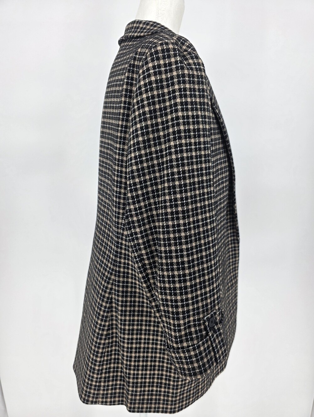 Black Label by Evan-Picone Houndstooth Open Front Blazer Jacket M - Picture 2 of 10